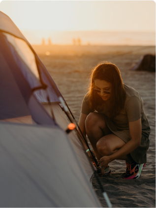 Camping on the beach